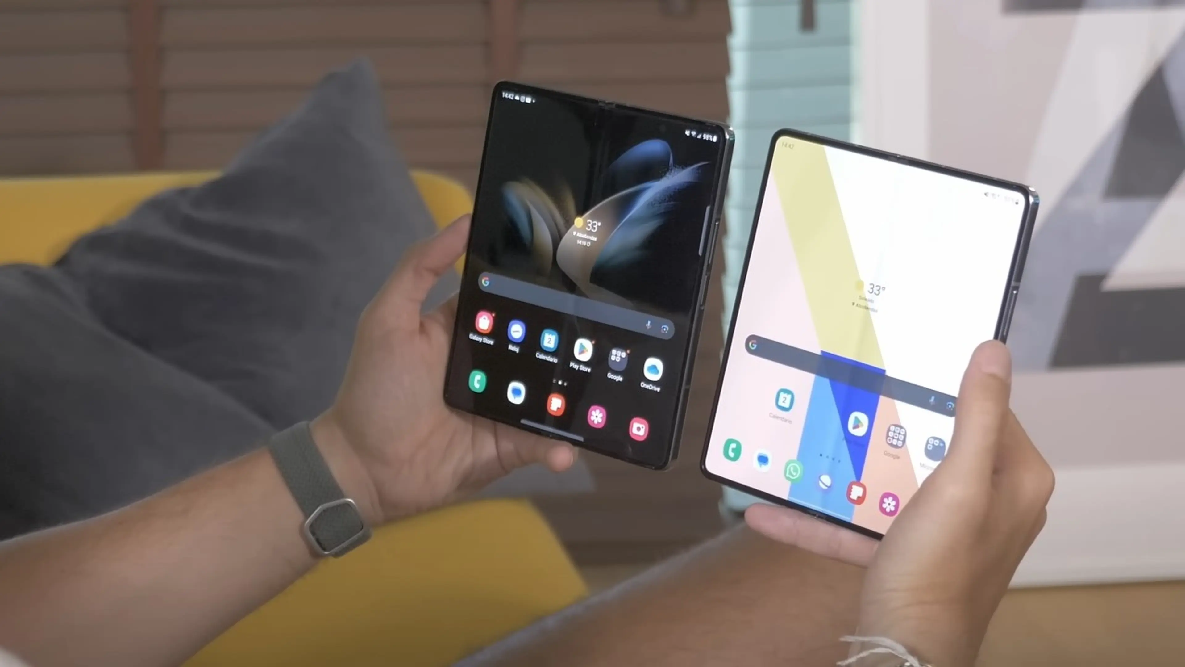 Comparativa pantalla interna Samsung Galaxy Z Fold4 vs Z Fold5